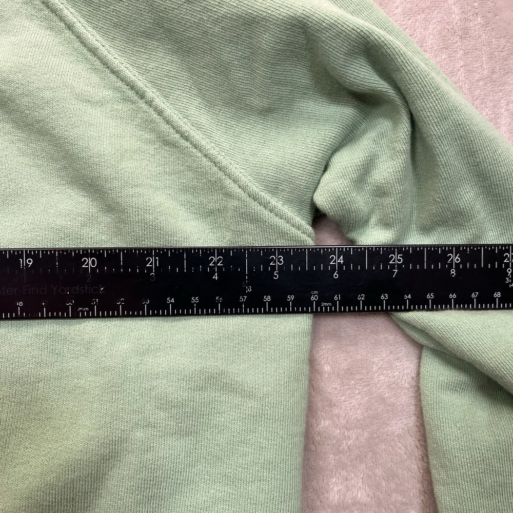 Pact Organic Cotton Sweatshirt XL Sage Green Raglan Raw Hem Pullover - Picture 3 of 6